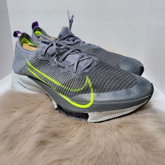 Nike Air Zoom Tempo Next% Flyknit Particle Grey/Volt Running Shoes Size 15 - Picture 1 of 11